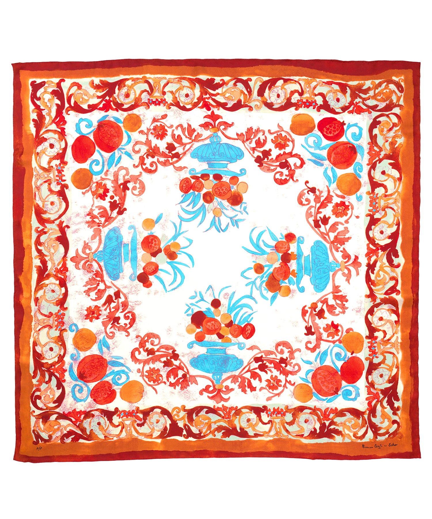 Silk Scarves Limited-Edition Silk Scarf by Romeo Gigli Echo100