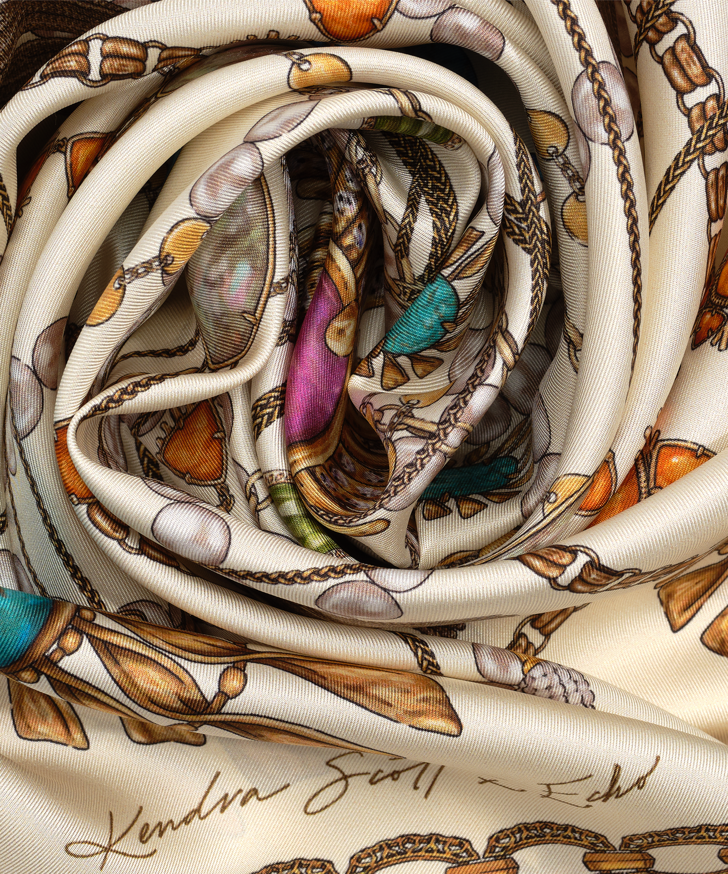 Kendra Scott Echo100 Silk Scarf featuring jewelry