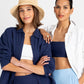 Supersoft Gauze Smocked Pants in color capri and marine on models