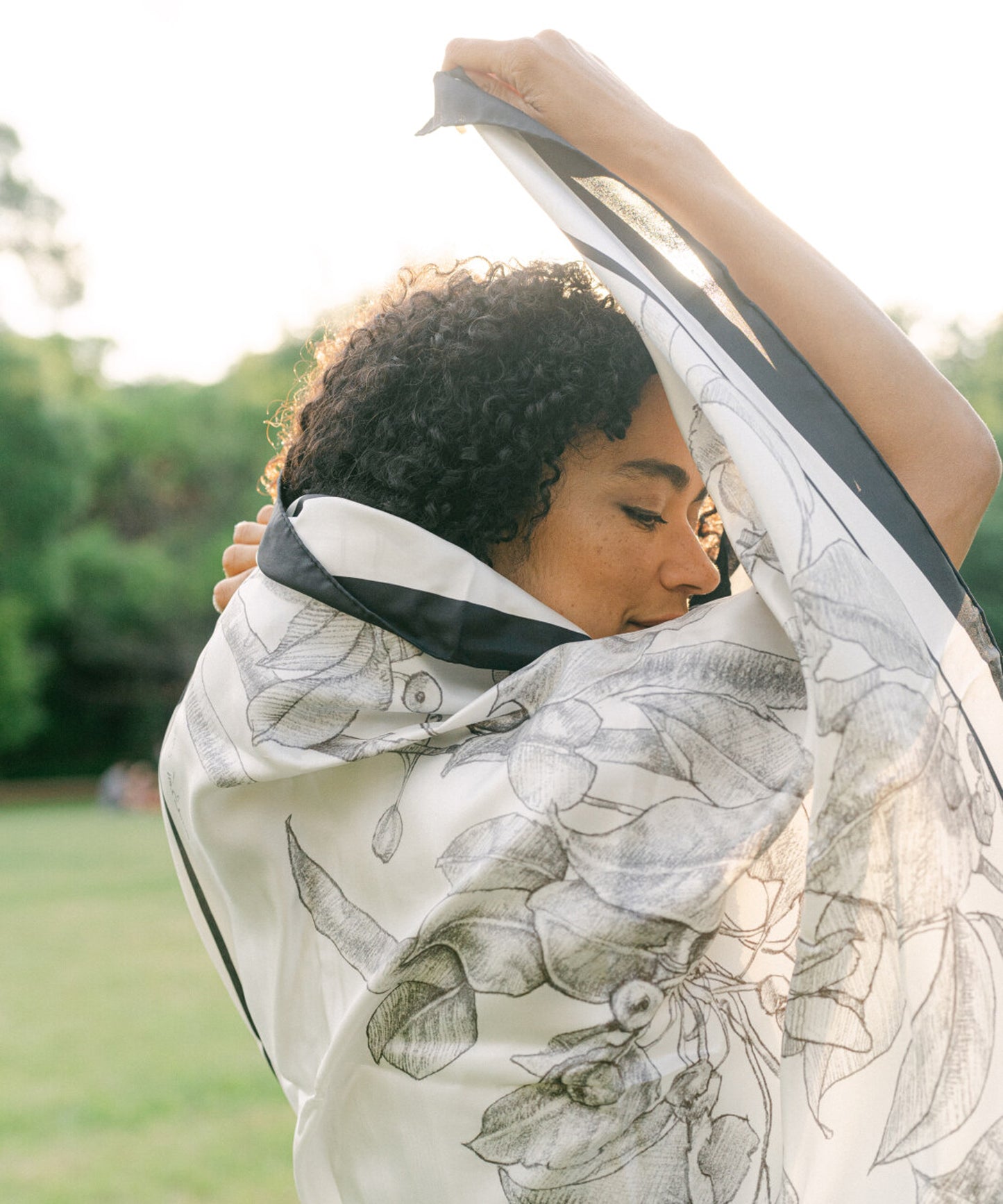 scarf designed by Lauren Ridloff