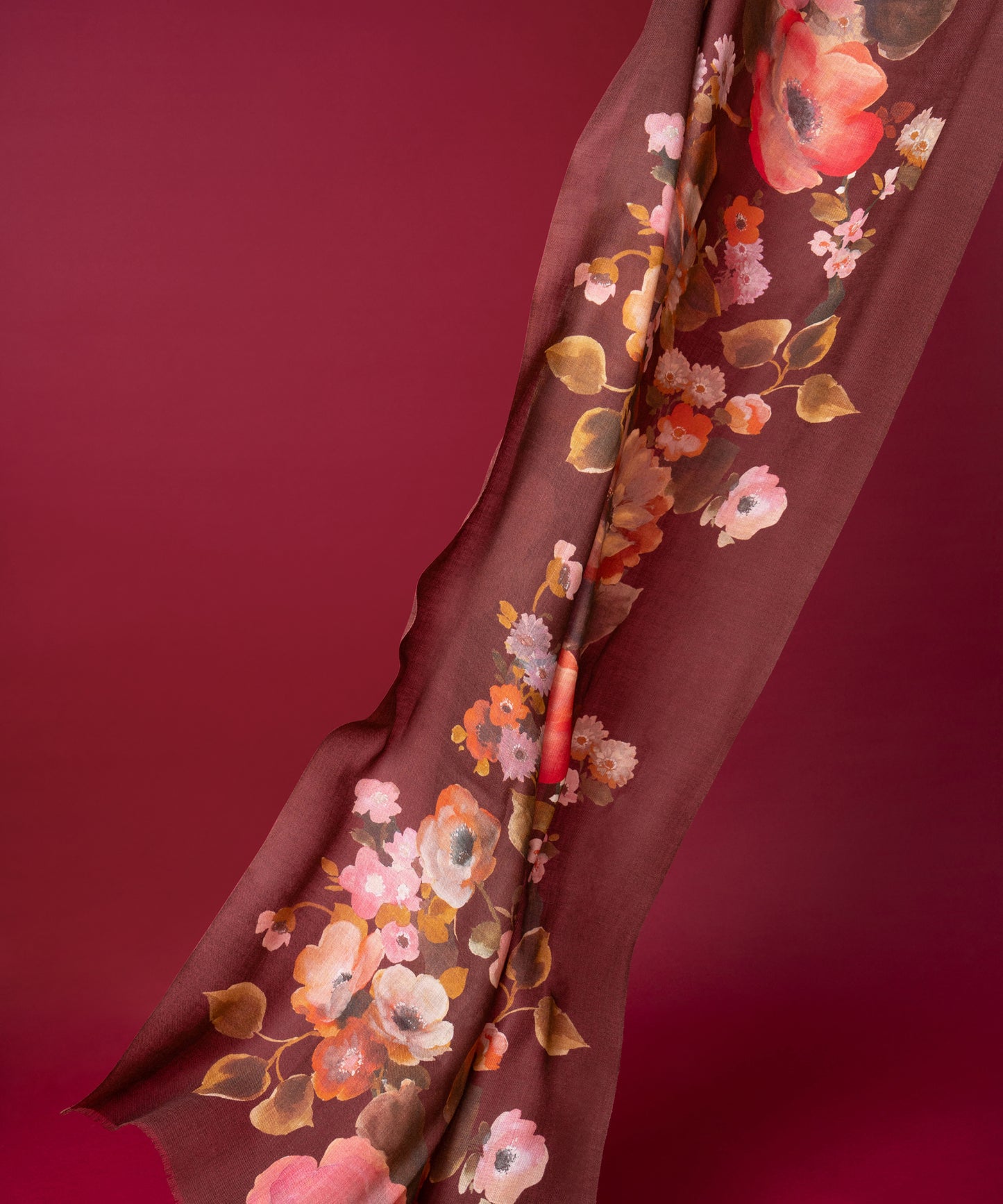 Painted Floral Wrap in color fired brick