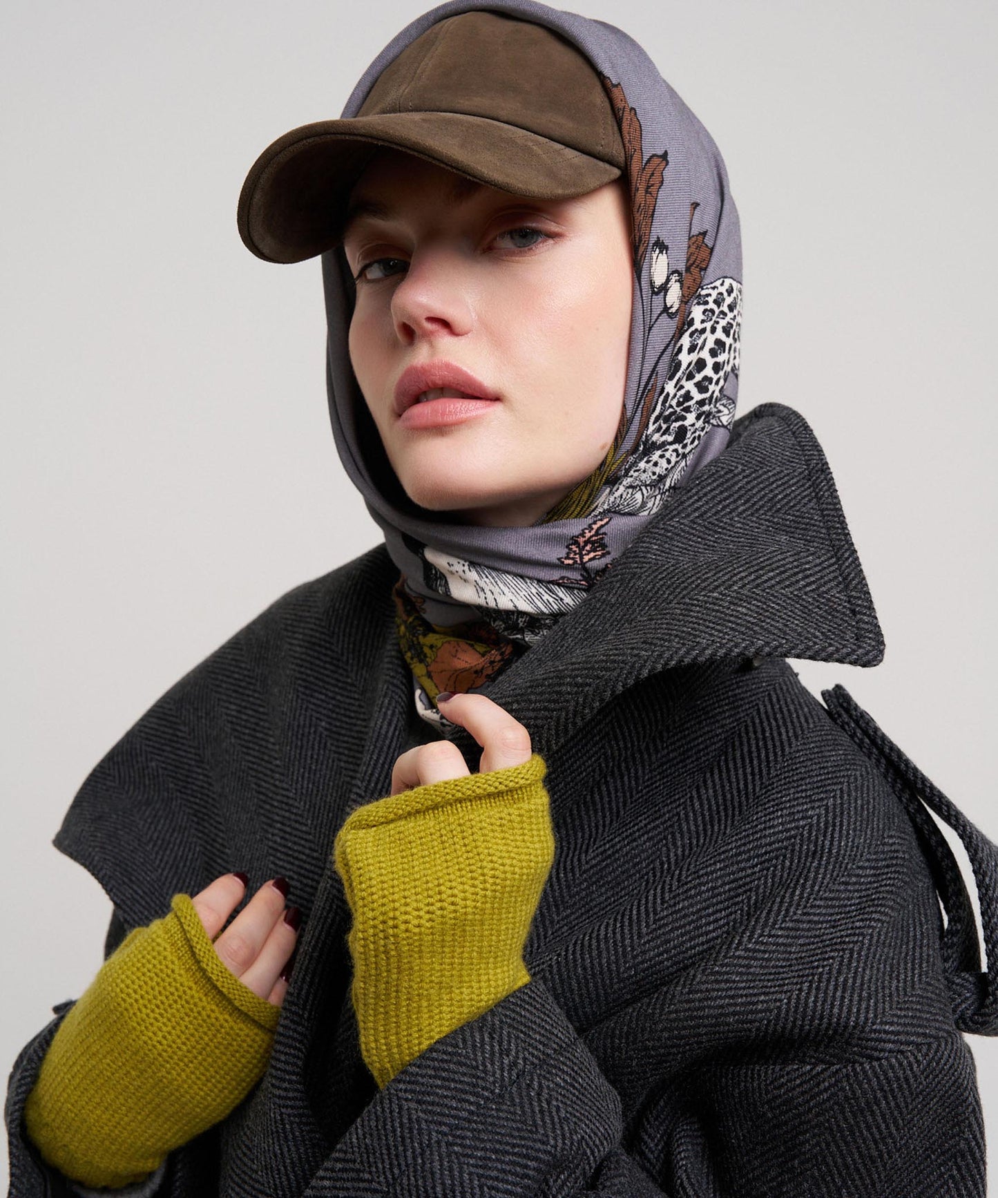 Central Park Square Scarf in color charcoal