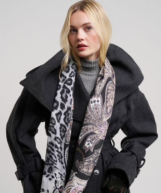 Snow Leopard Silk Wrap