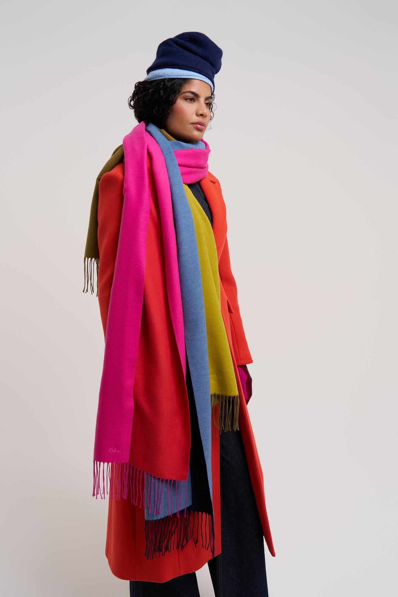 Double Face Scarf in color rose violet