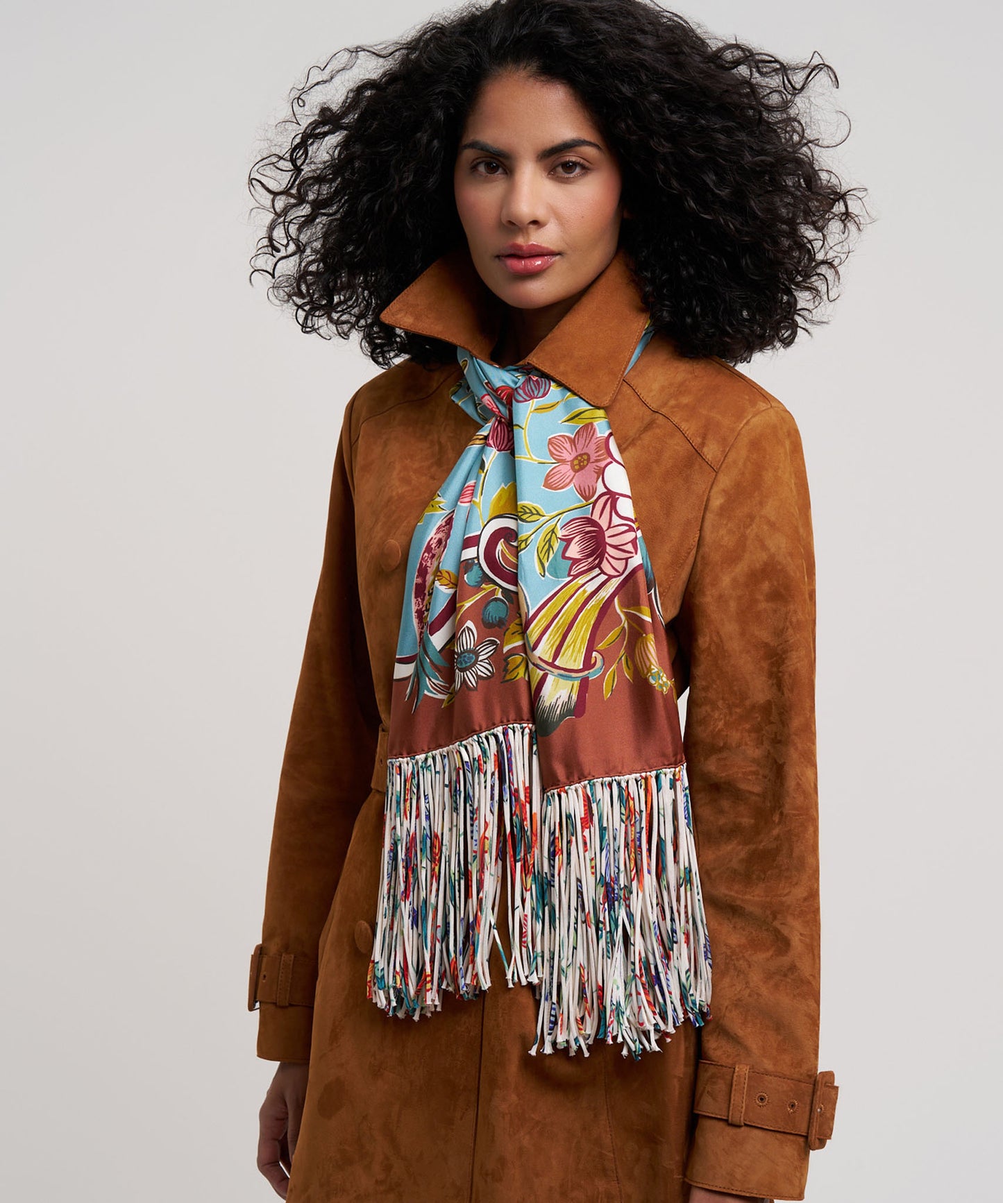 Park Stroll Silk Oblong Scarf in color chestnut