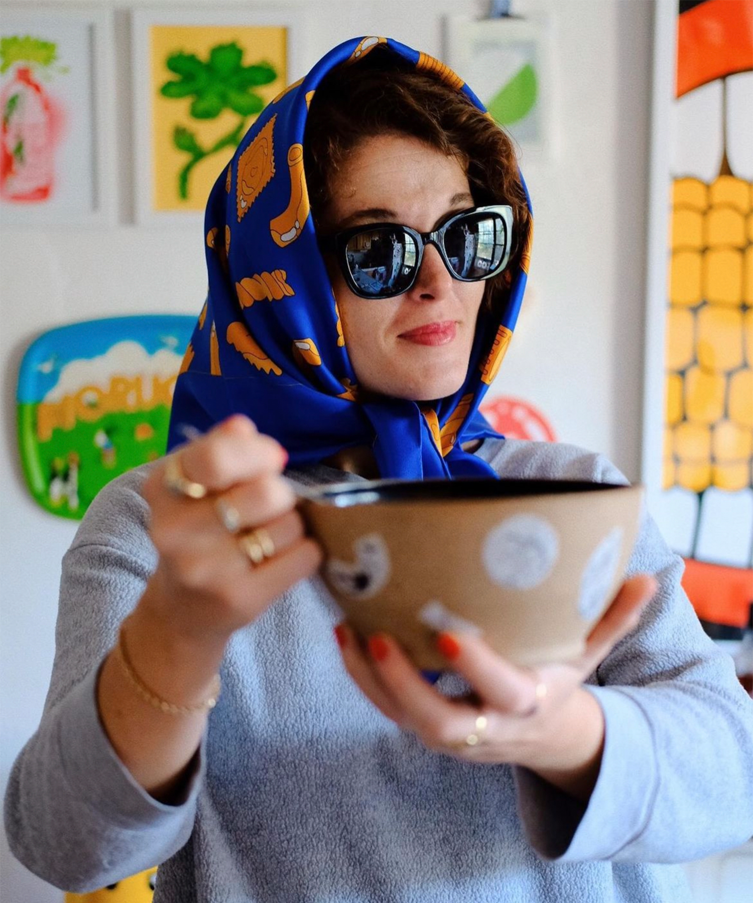 Marianna Fierro wearing her echo100 scarf