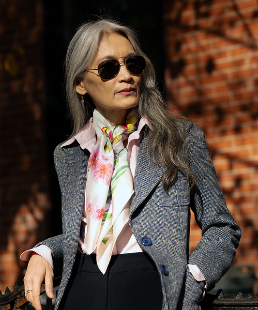 Ngoc Minh Ngo in her echo100 scarf design