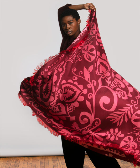 Park Paisley 55" Oversized Silk Square Scarf