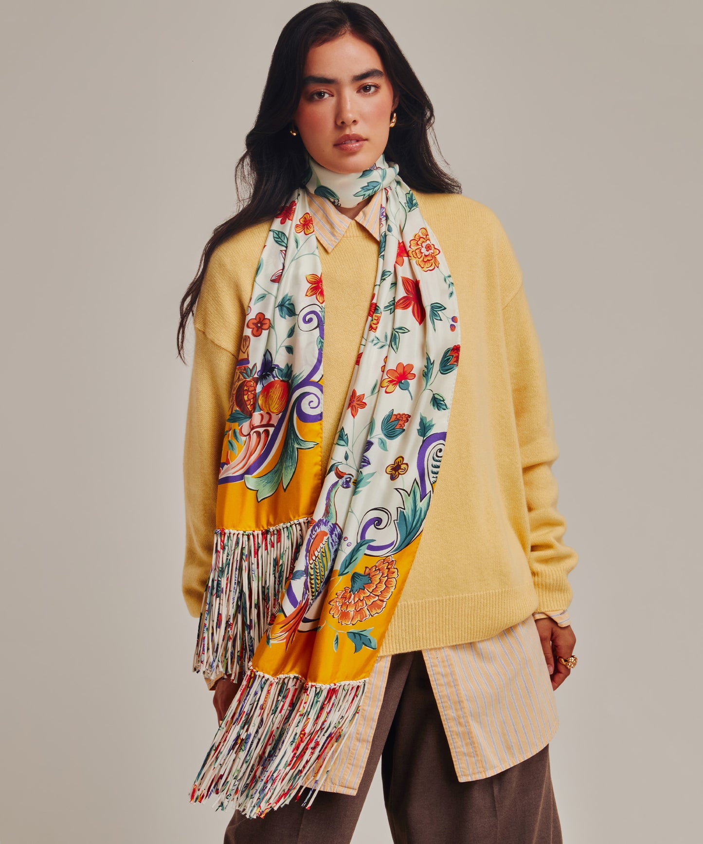 Park Stroll Silk Oblong Scarf in color multi