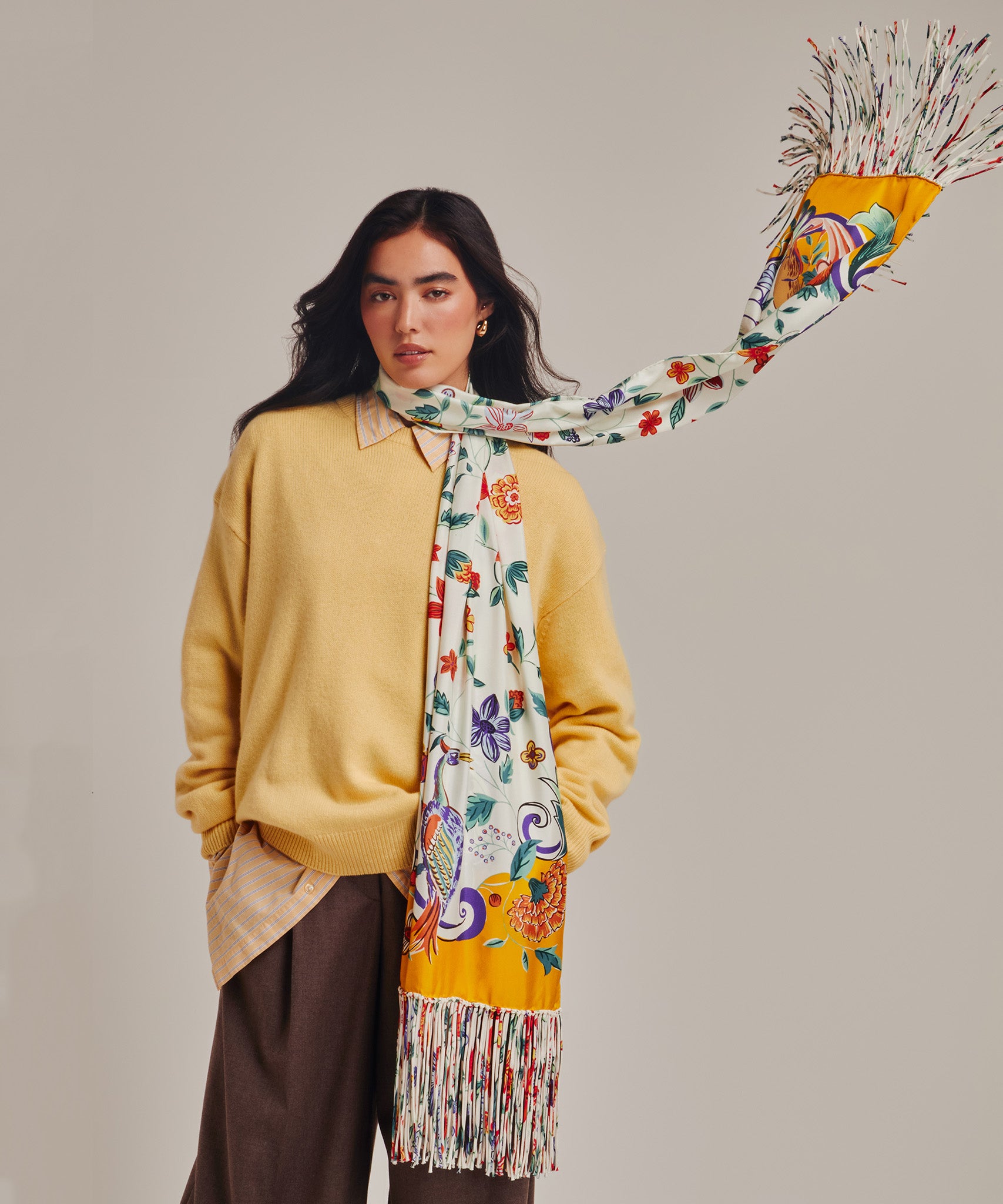 Park Stroll Silk Oblong Scarf in color multi