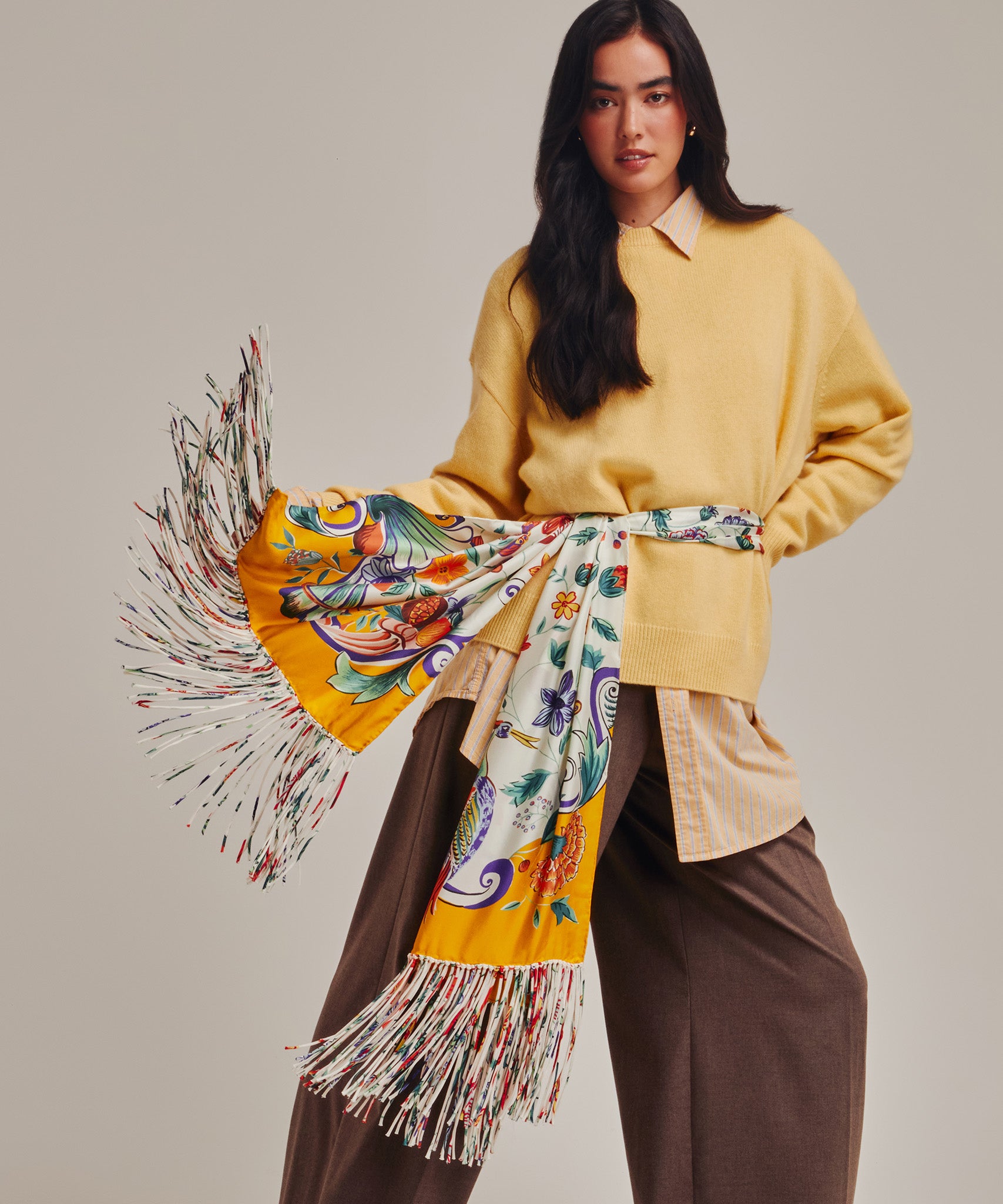 Park Stroll Silk Oblong Scarf in color multi