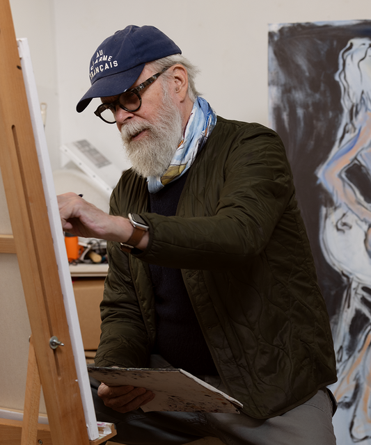 Richard Haines wearing his echo100 scarf design