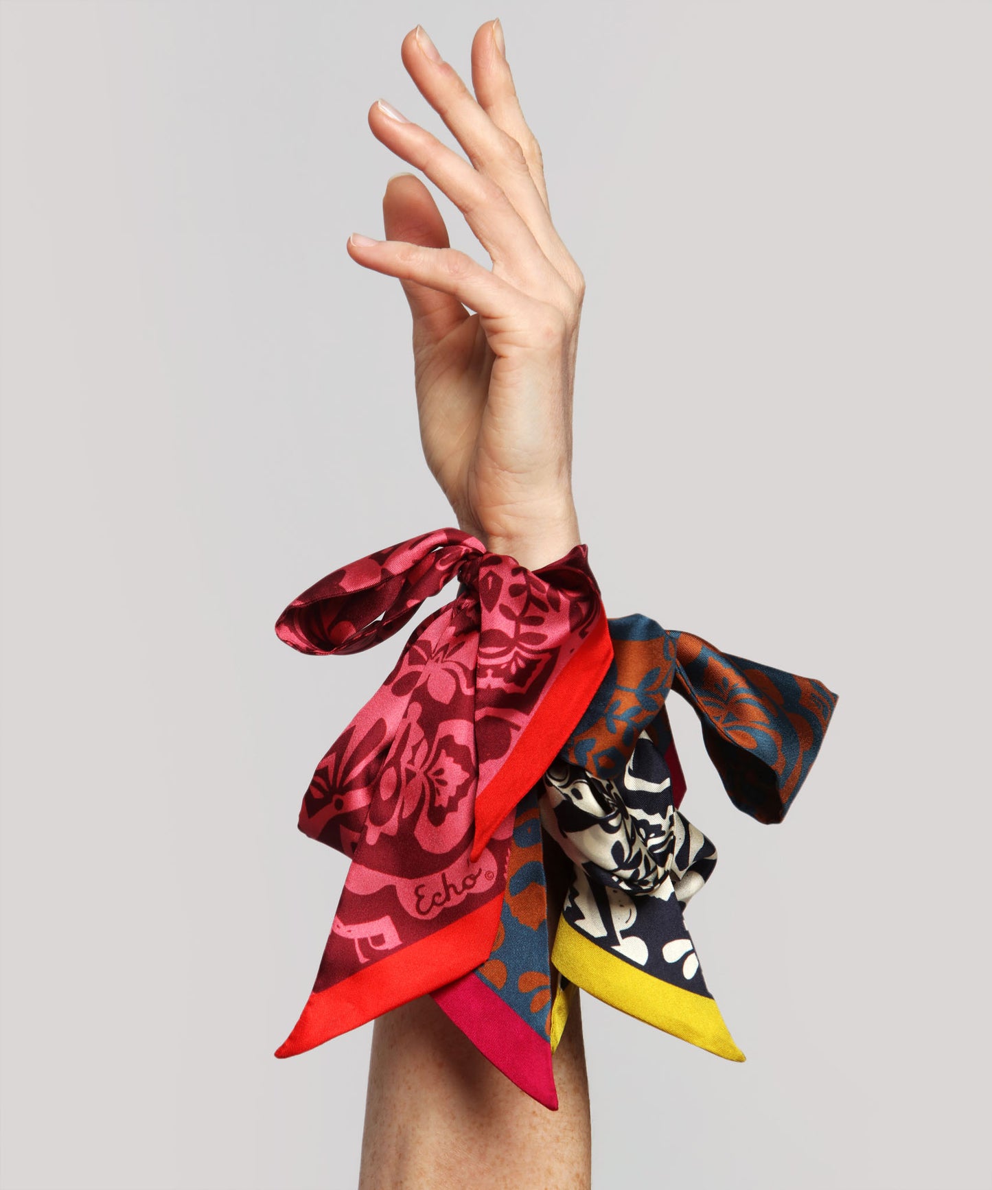 Park Paisley Silk Ribbon Scarf in color black