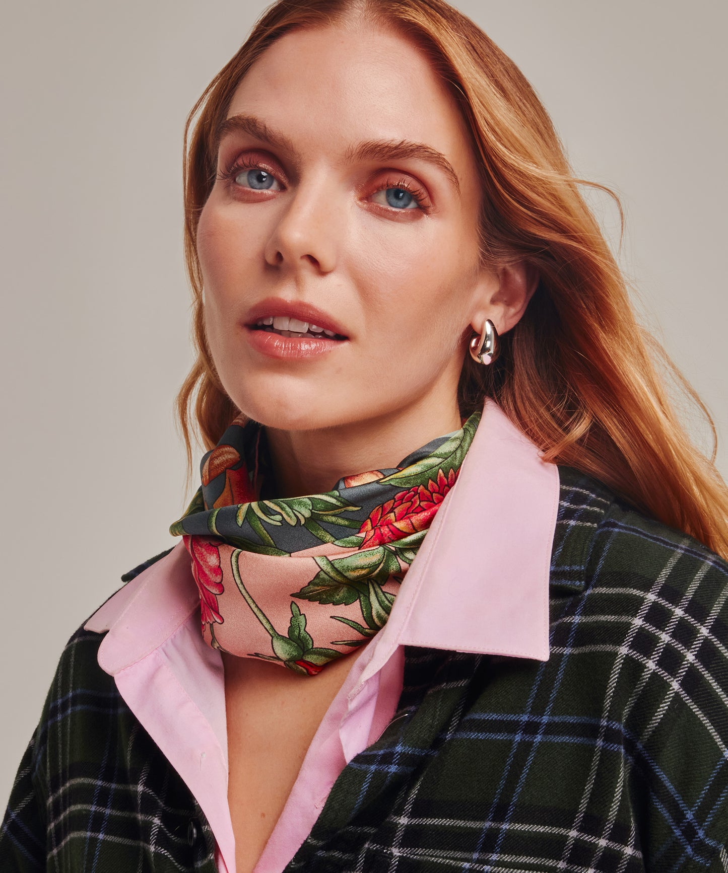 The Seasons Fall Silk Bandana in color multi