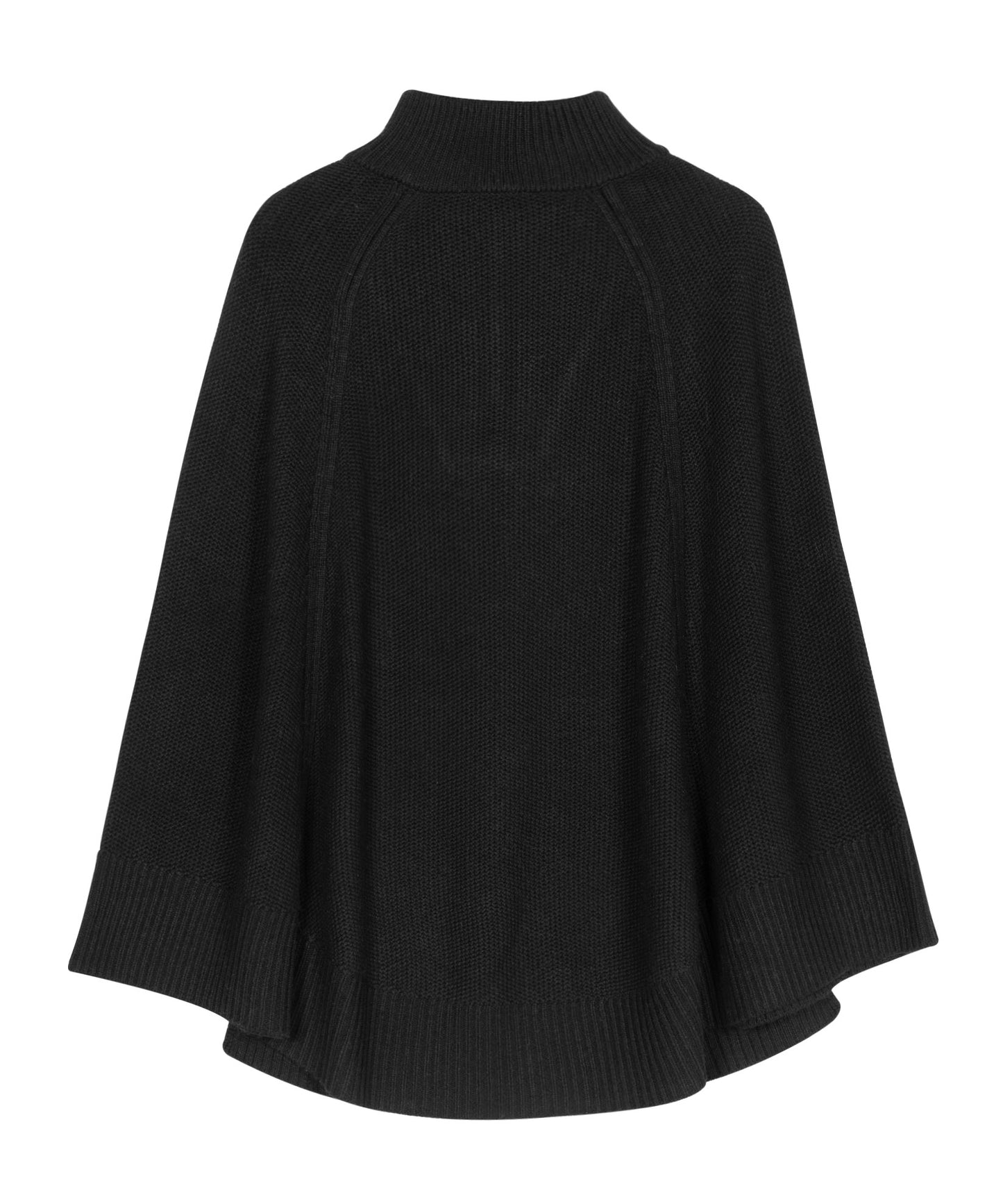 Texture Knit Poncho in color black