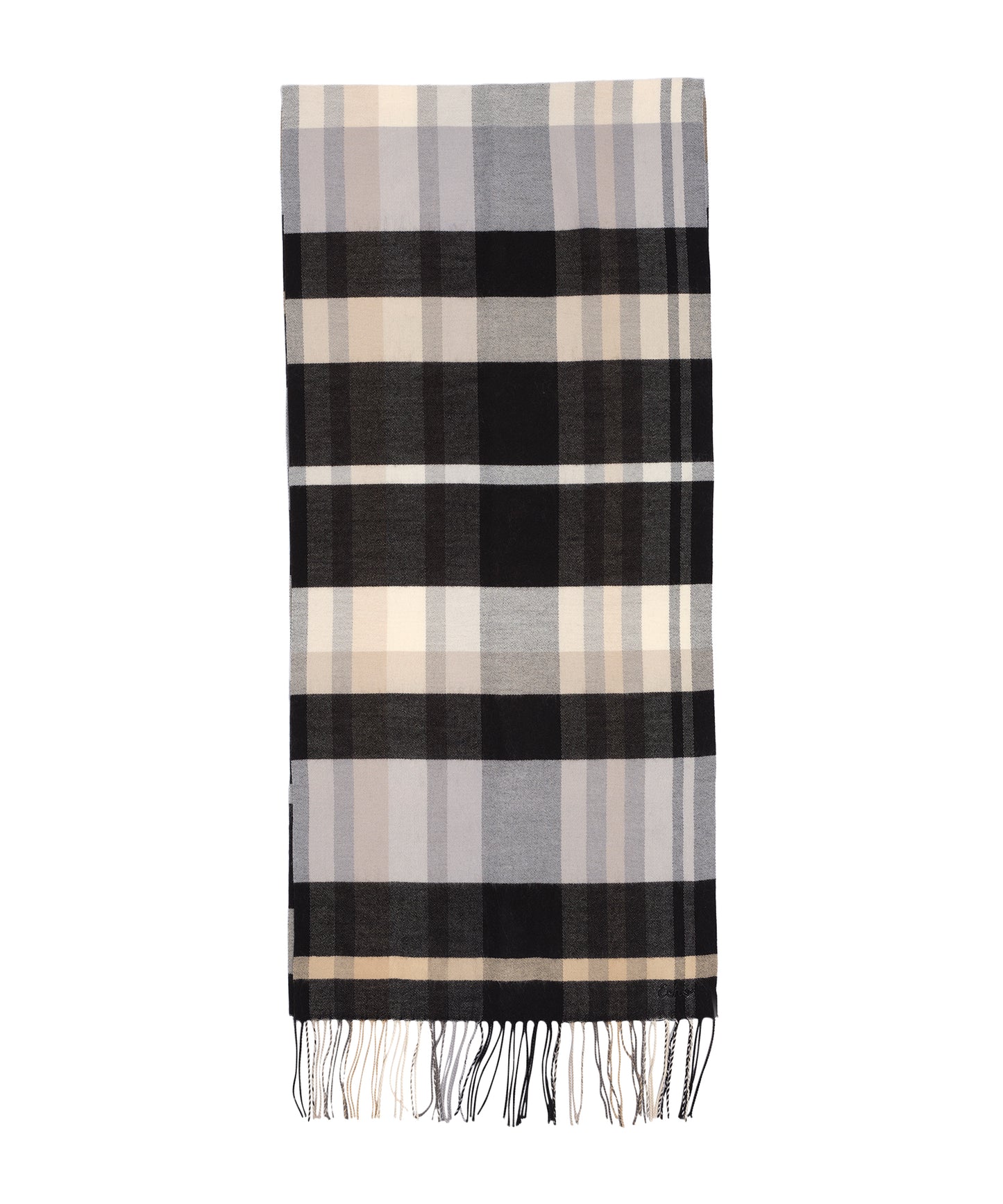 Central Park Plaid Scarf in color black