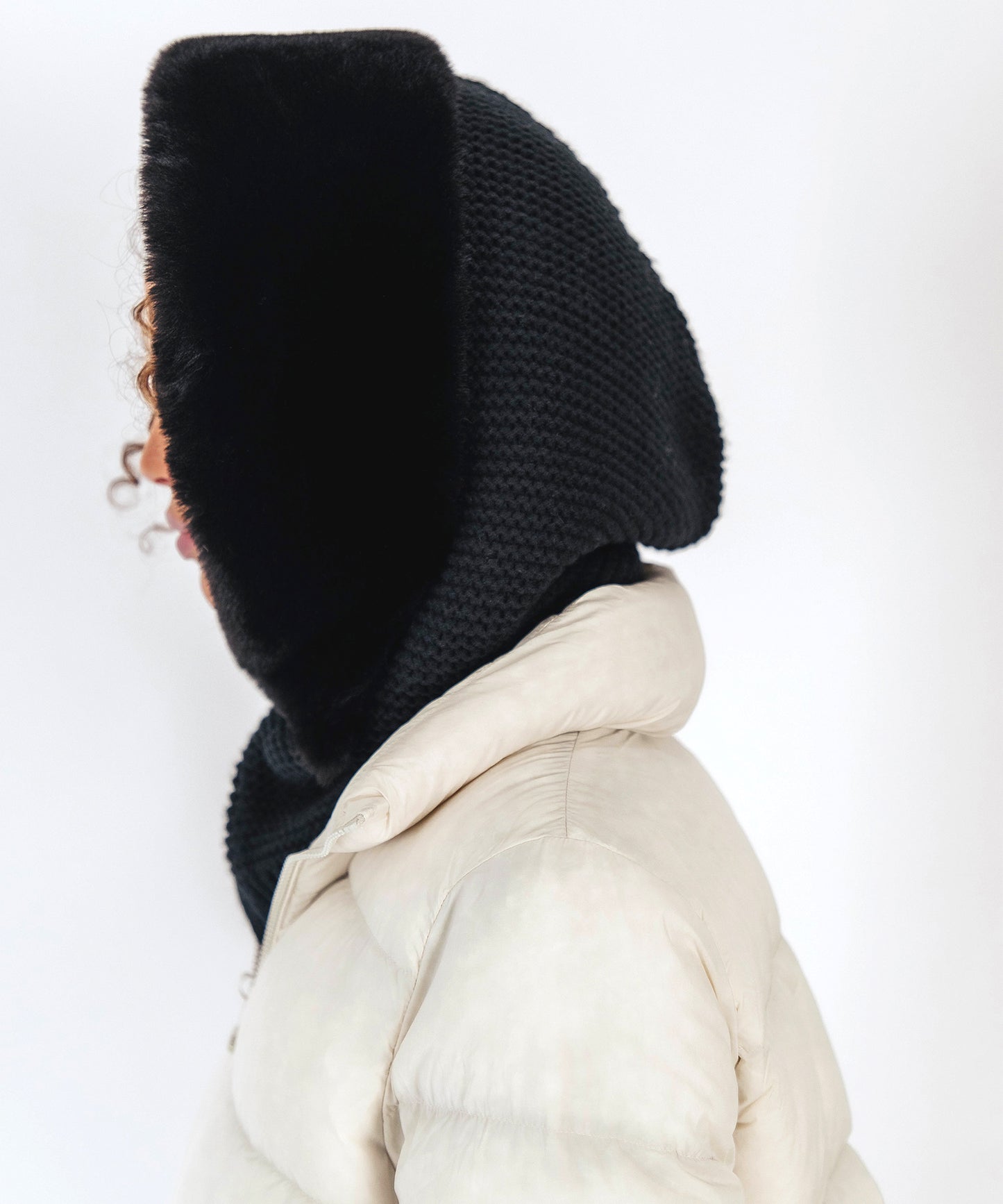 Dramatic Oversized Faux Fur Balaclava