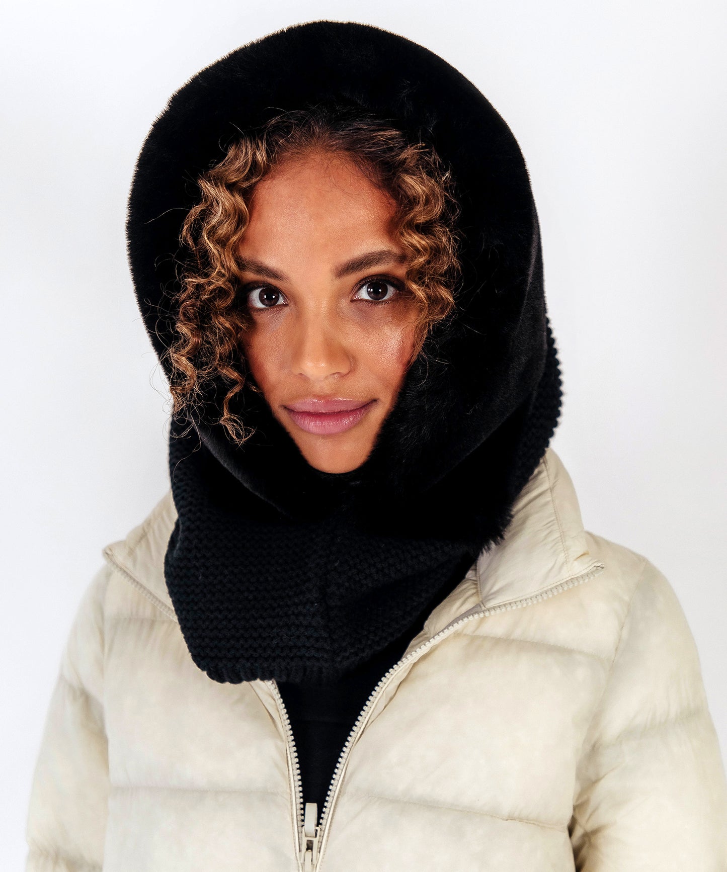 Dramatic Oversized Faux Fur Balaclava