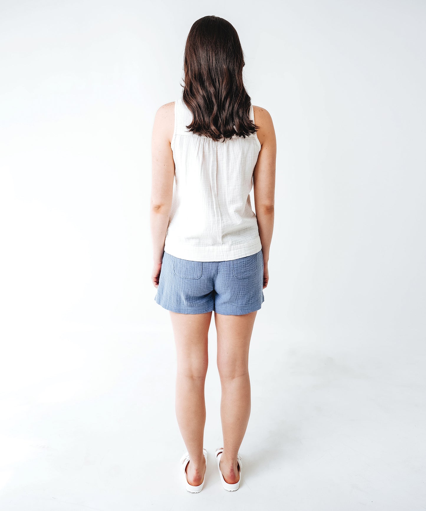 Double Gauze Beach Shorts in color Infinity Blue