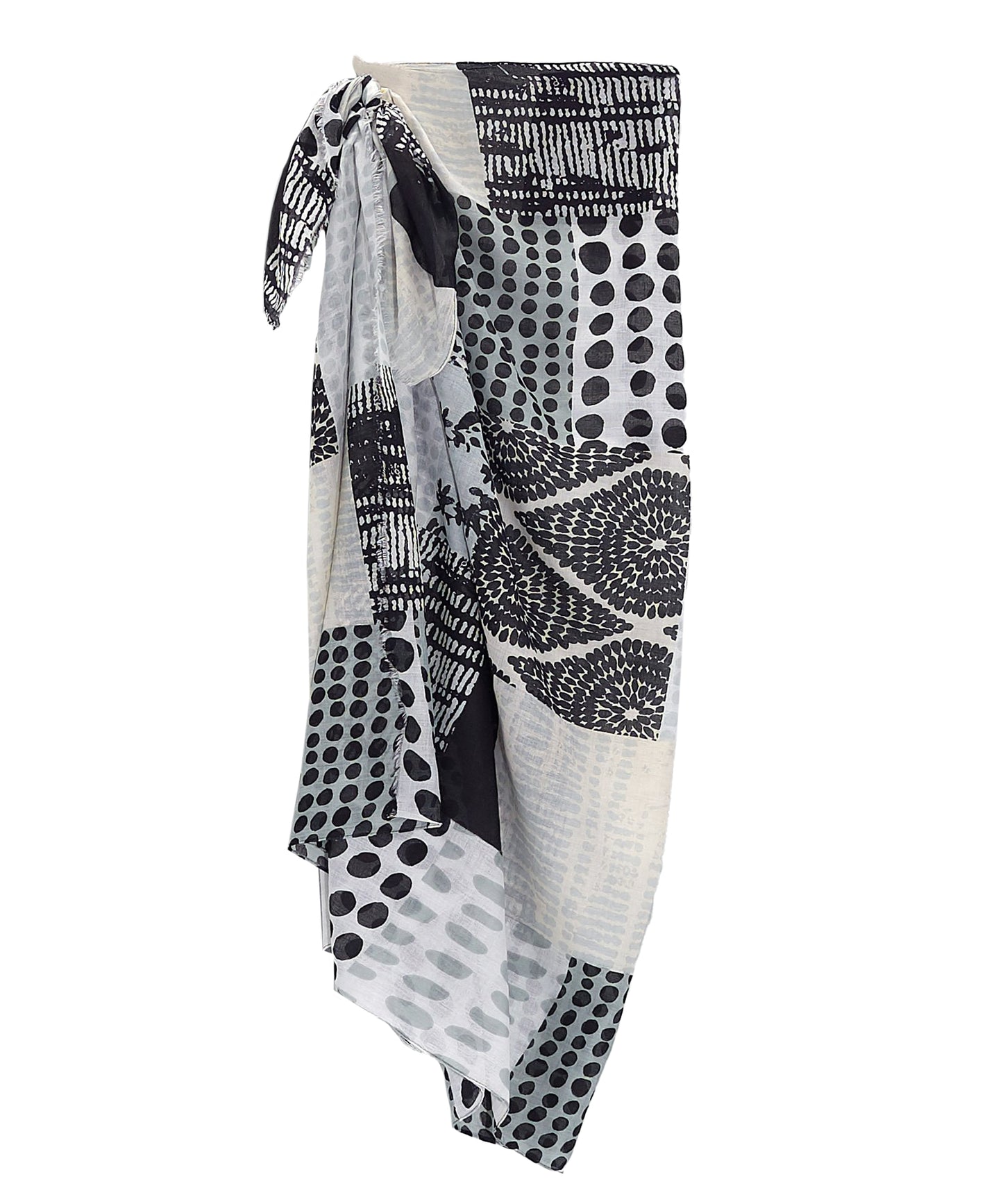 Patchwork Pareo Wrap In-a-bag in color Black