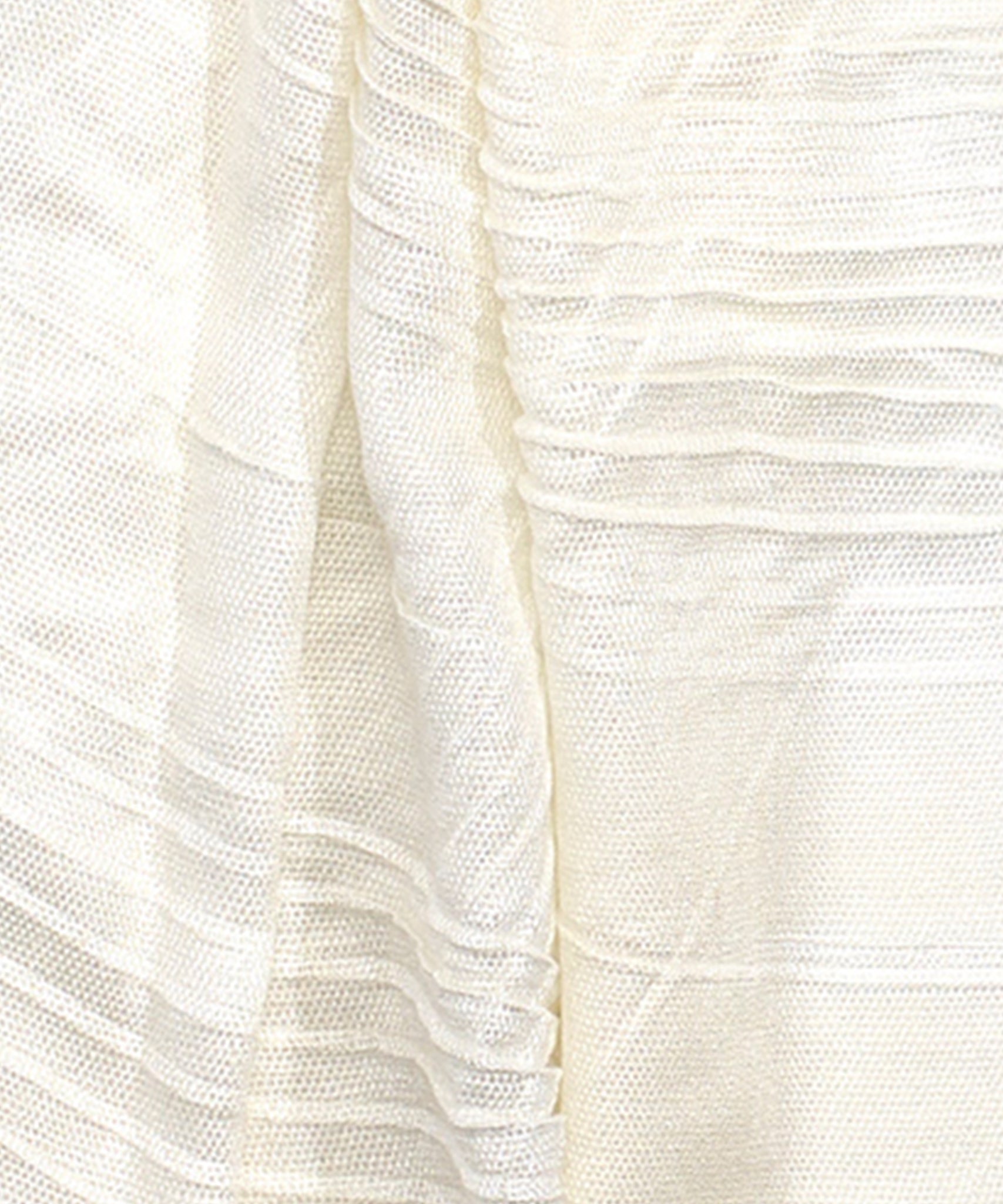 Pleated Plaid Milk Wrap in color Ivory