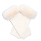 Chunky Arm Warmer With Faux Fur in color Cream