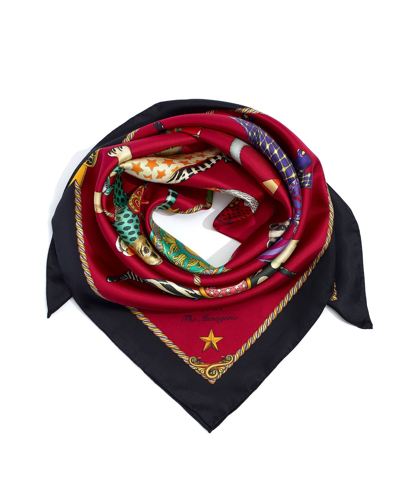 The Menagerie Silk Square in color Cerise