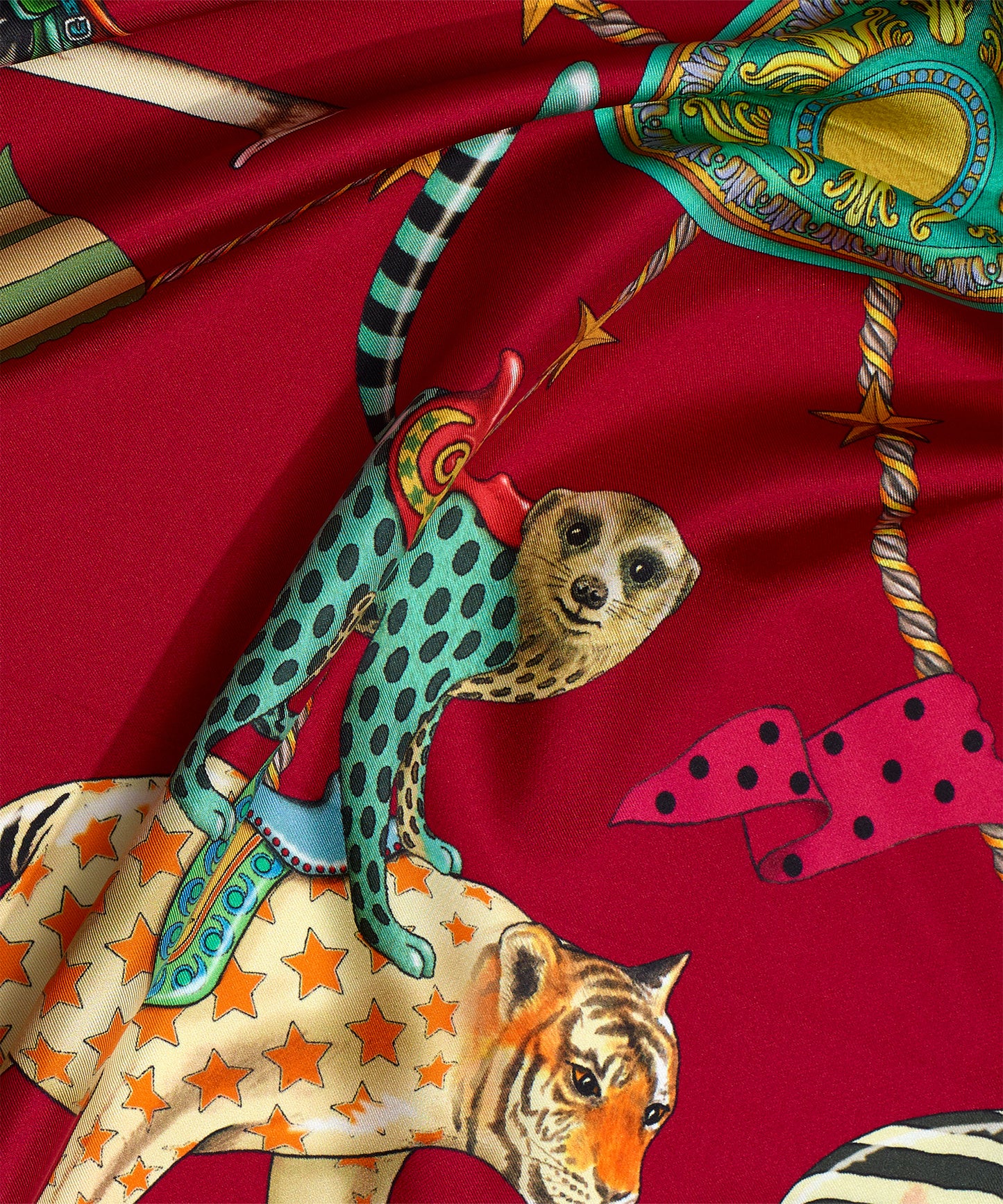The Menagerie Silk Square in color Cerise