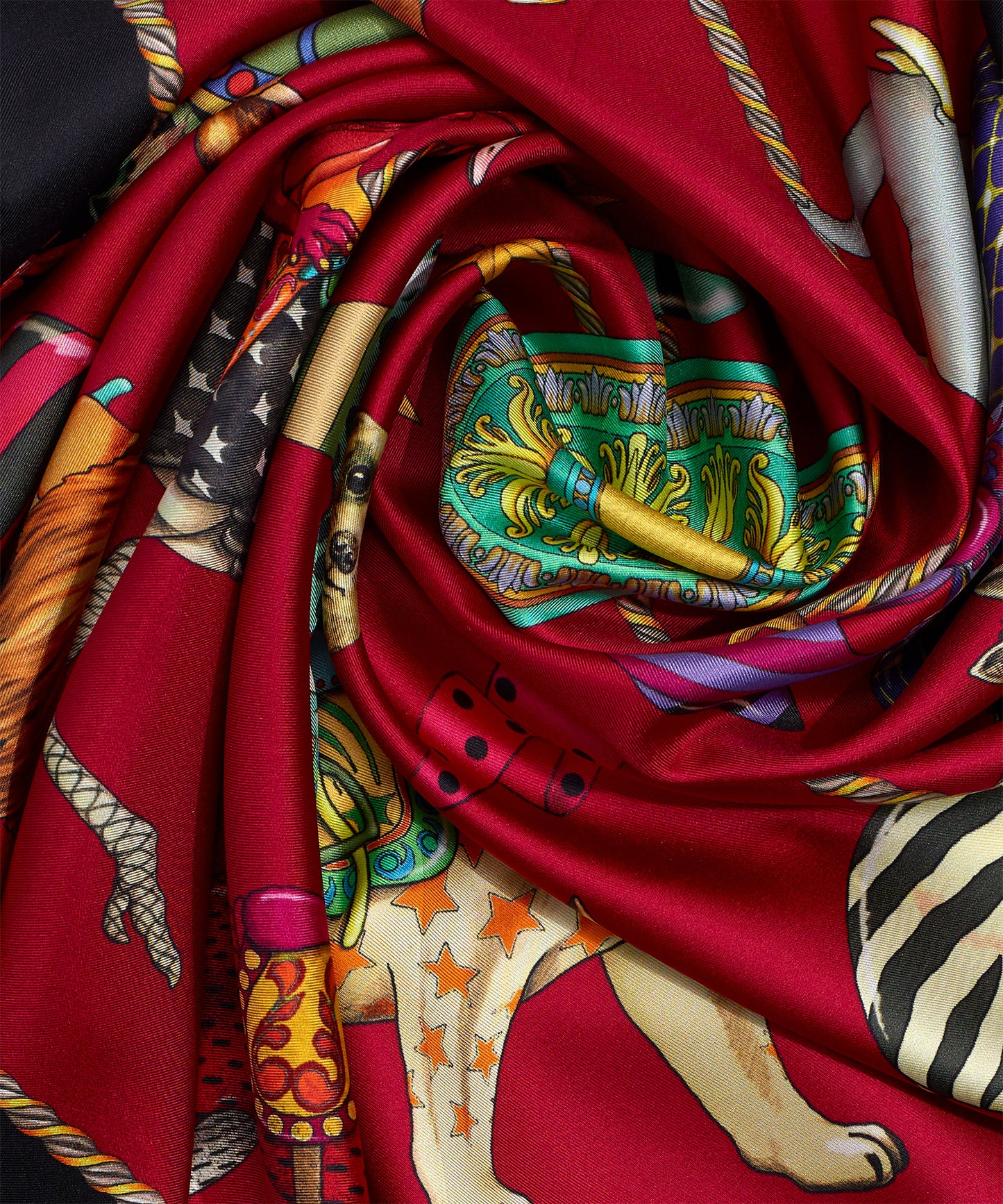 The Menagerie Silk Square in color Cerise