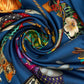 The Menagerie 35" Silk Square Scarf Color: Blue Depths