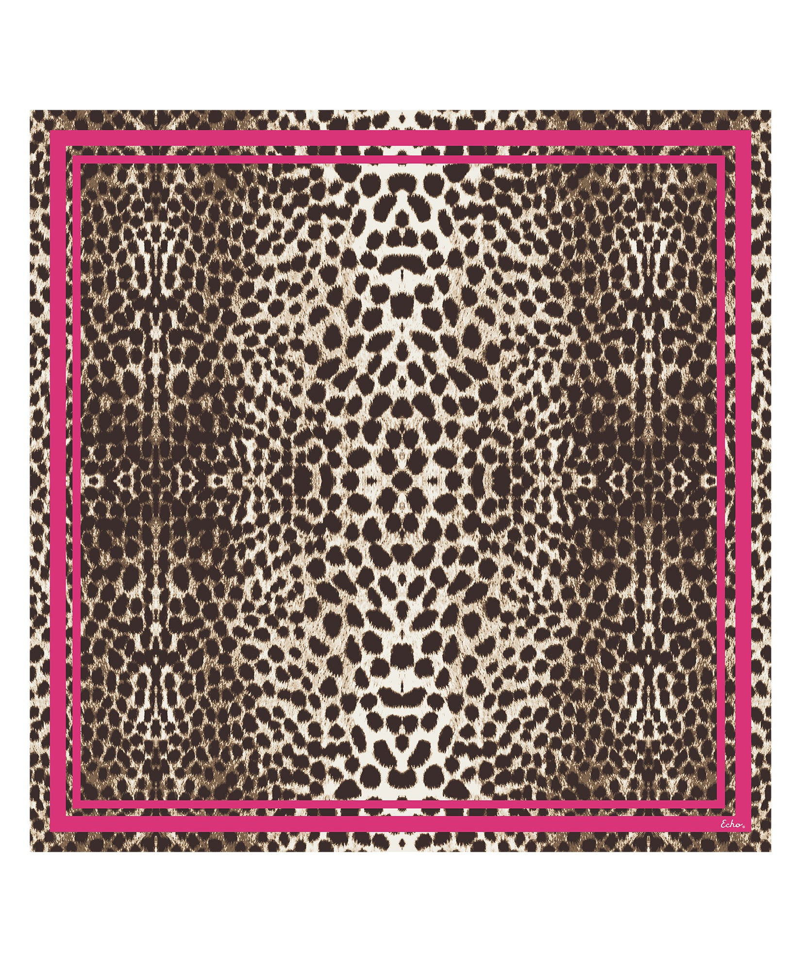 Leopard Silk Square in color Hot Pink