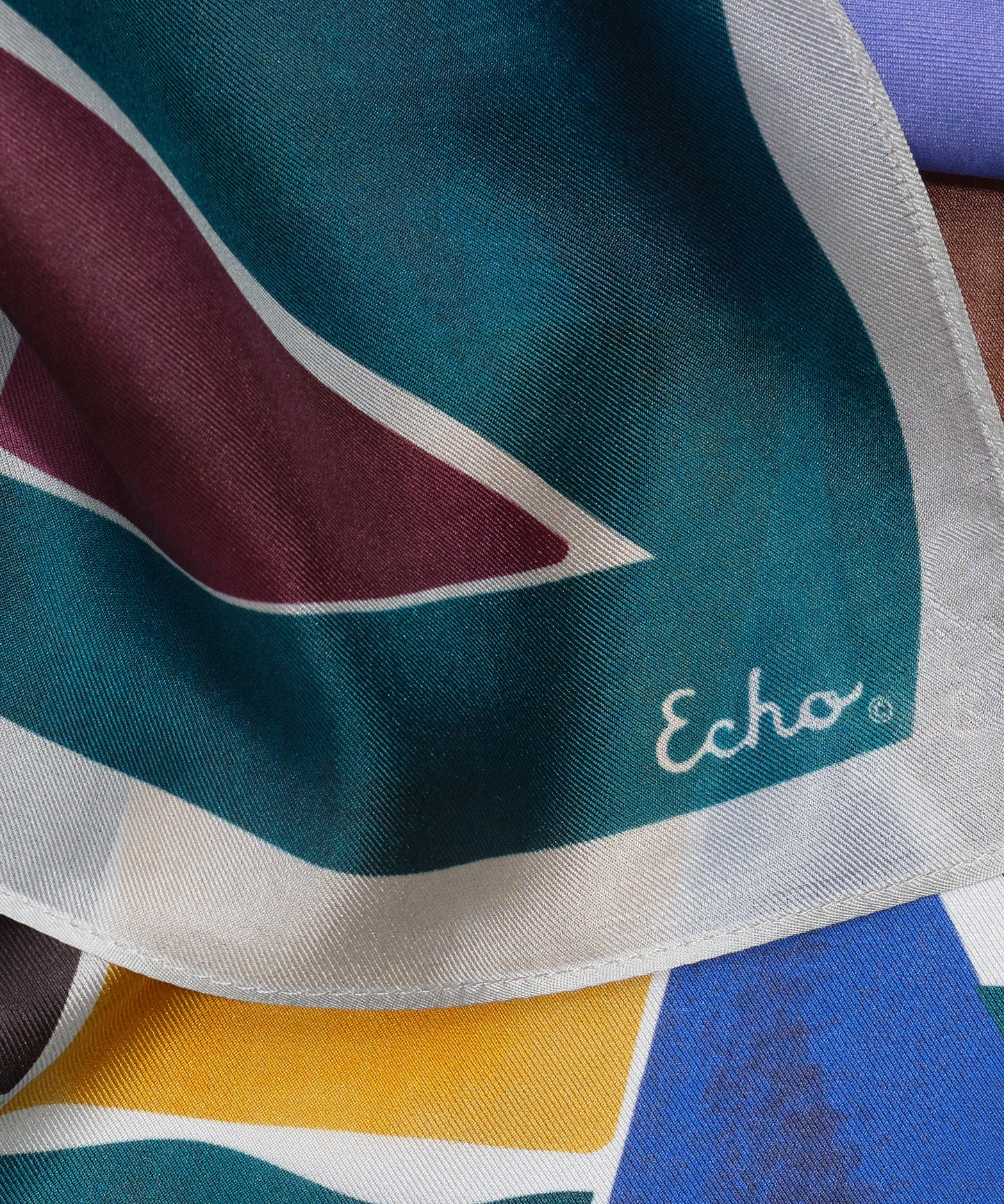 Shifting Shapes Silk Bandana in color Deep Lake