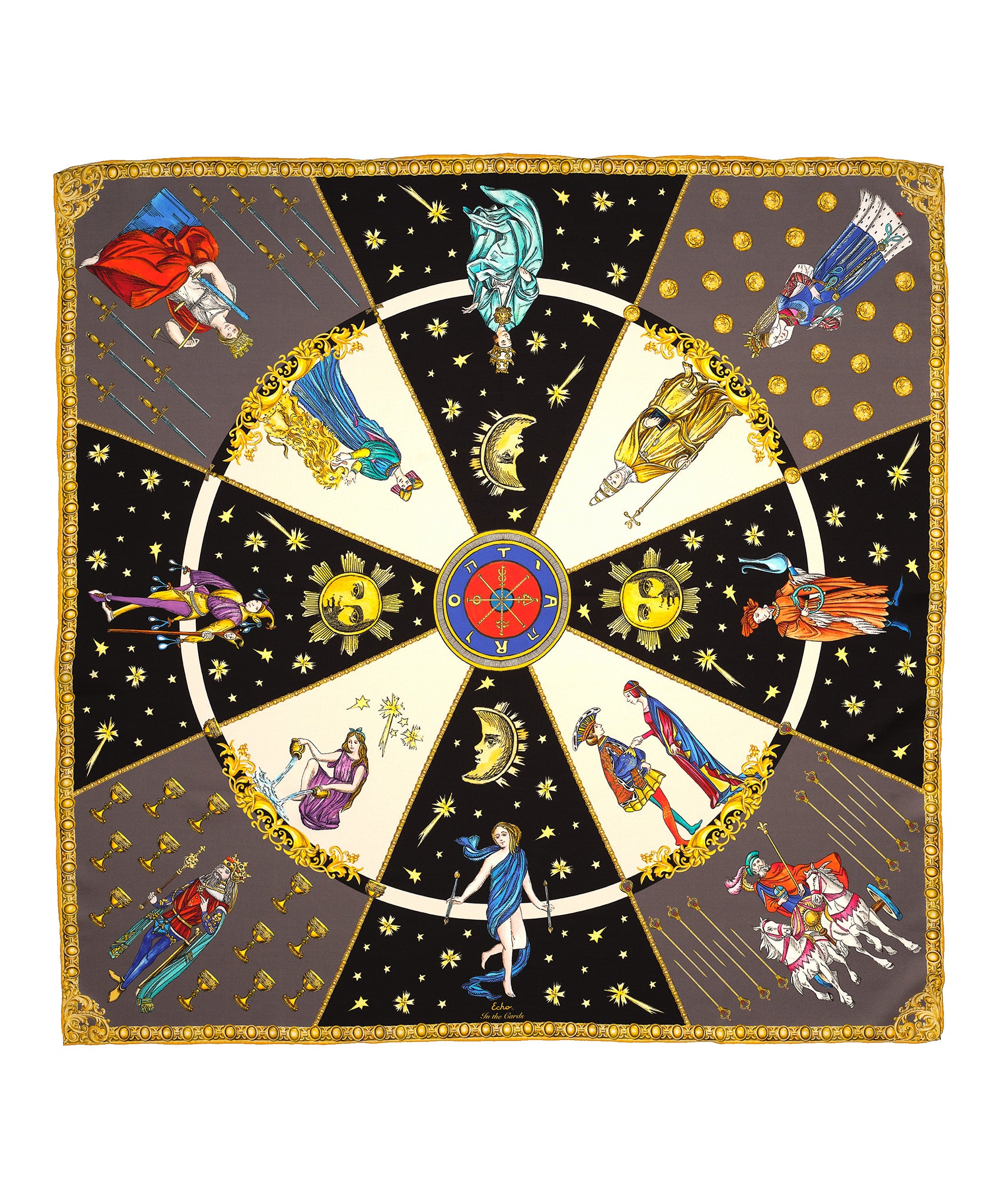 In The Cards Silk Square in color Black
