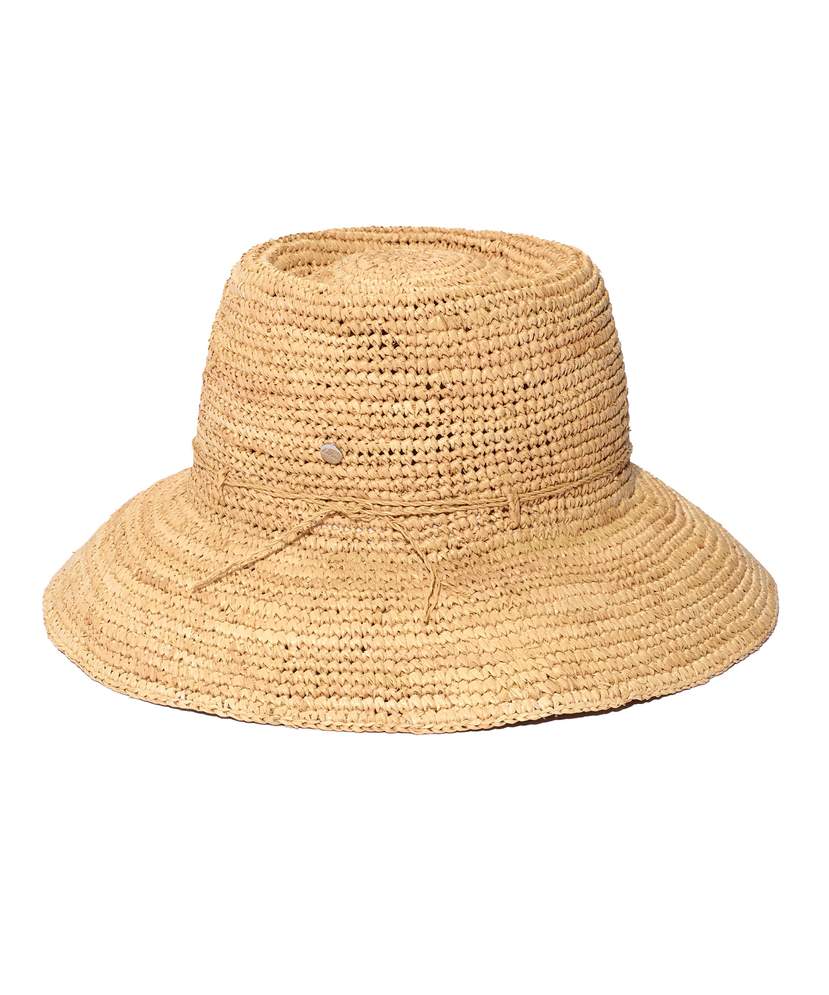 Raffia Packable Bucket Hat in color Natural