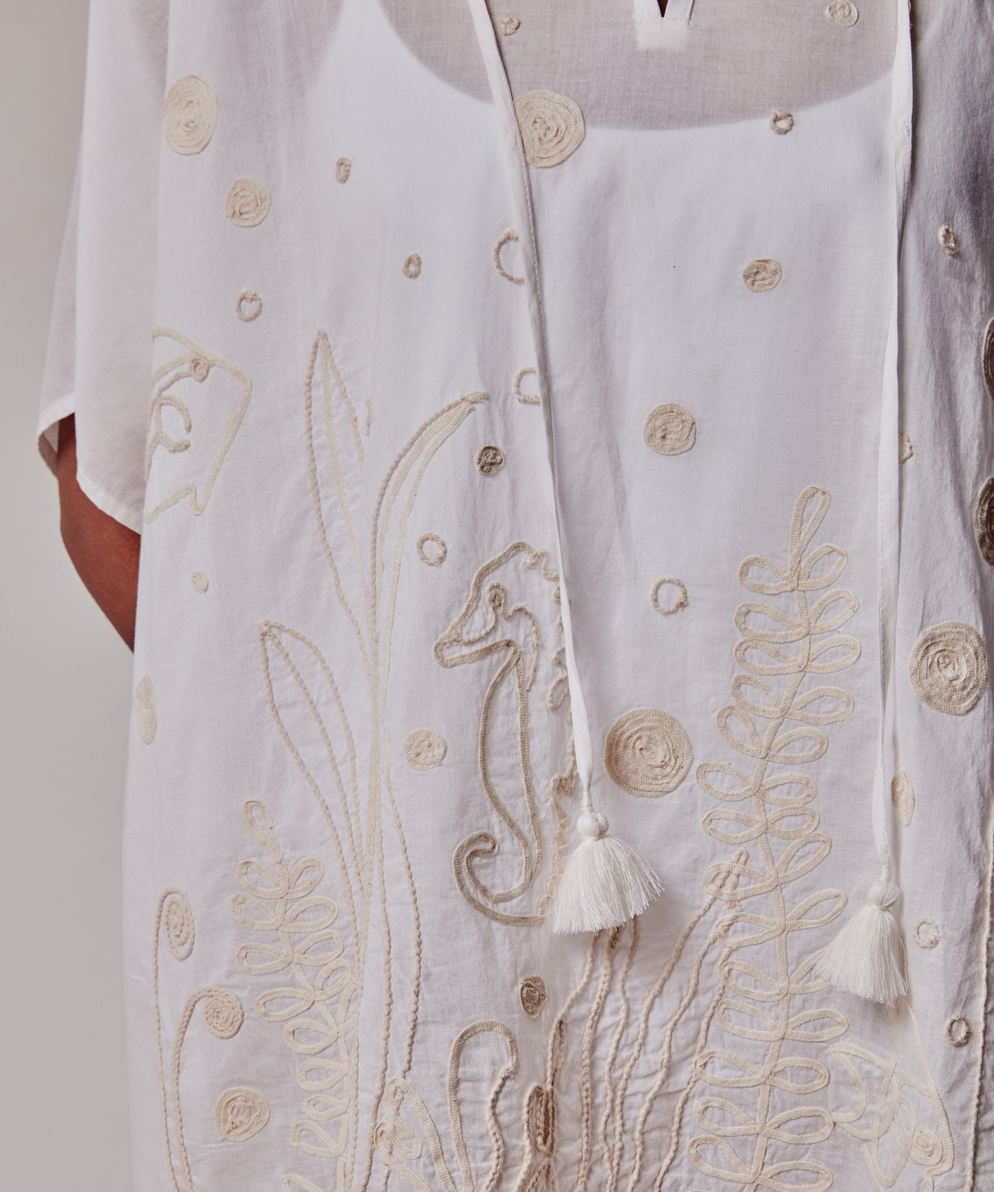 Neptune's Garden Caftan in color cream