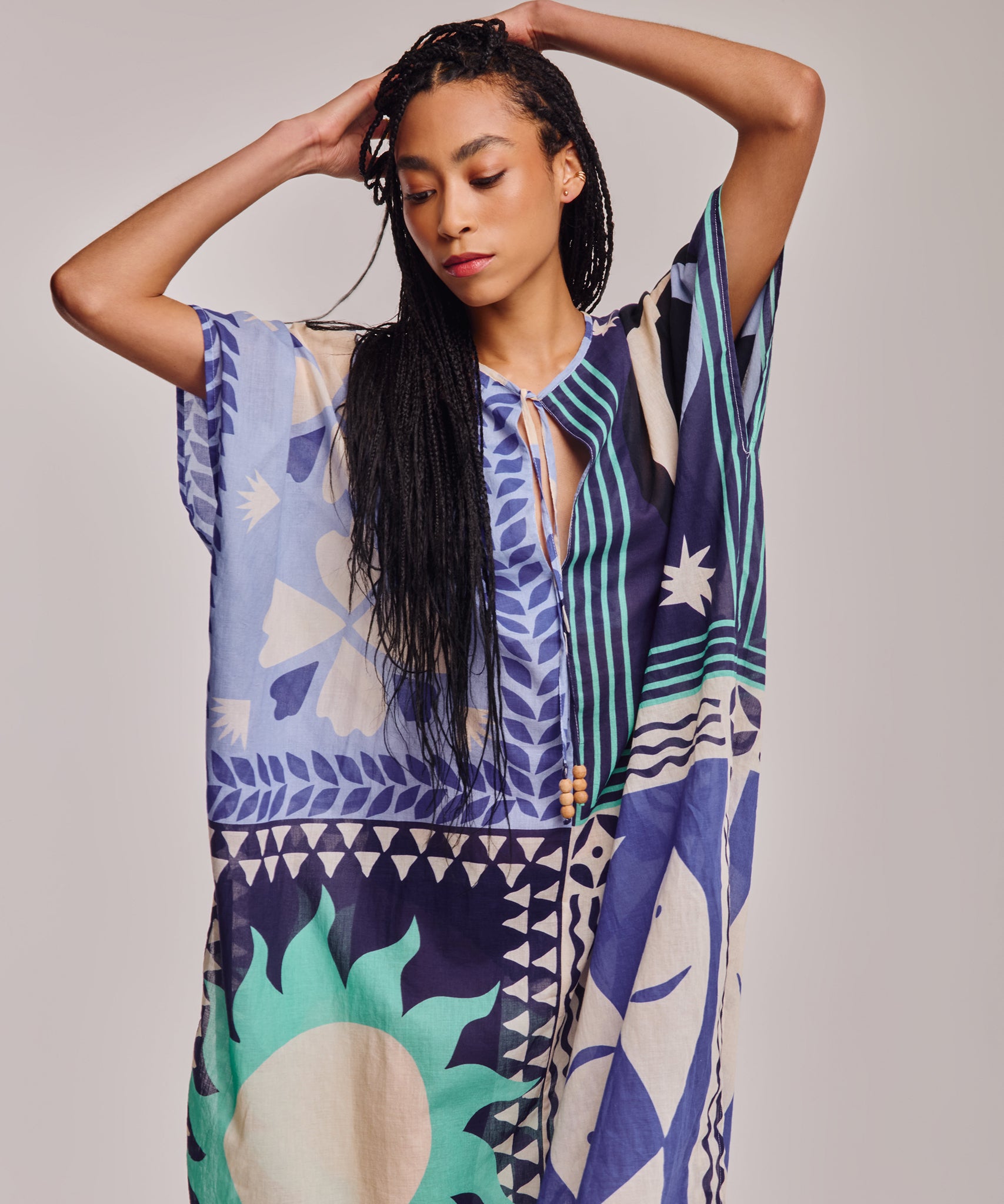 Summer Escape Caftan in color ultramarine