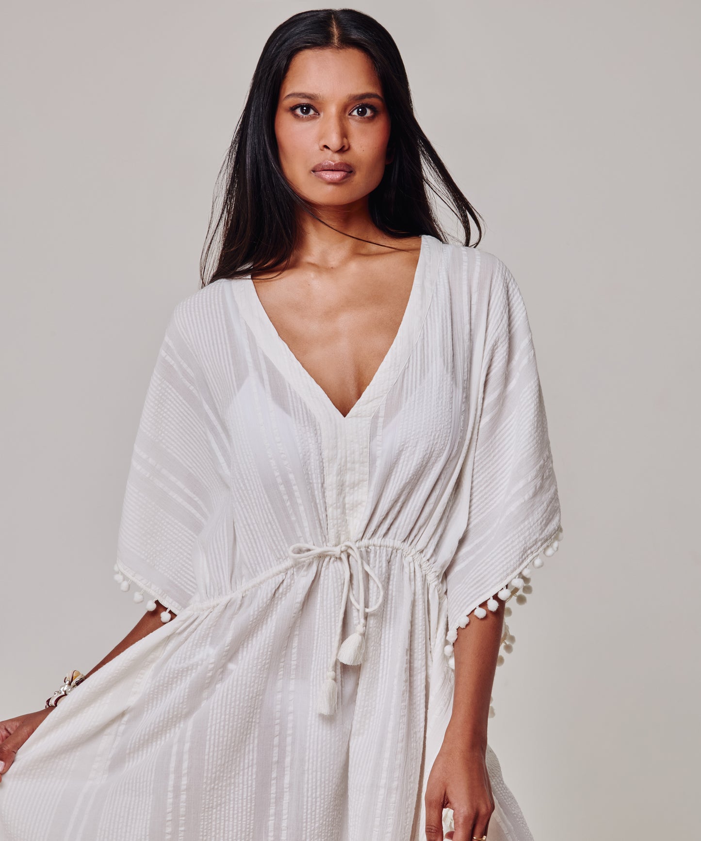 Lamai Butterfly Caftan in color cream