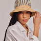Montauk Stripe Bucket Hat in color semolina