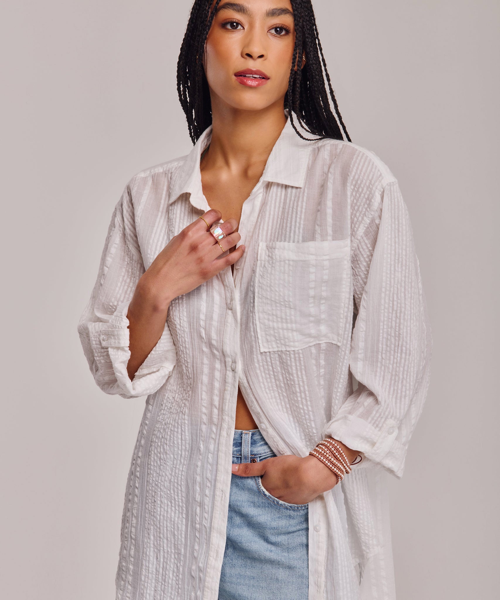 Lamai Boyfriend Shirt in color cream