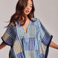 Stripe Illusion Caftan in color ultramarine