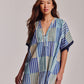Stripe Illusion Caftan in color ultramarine