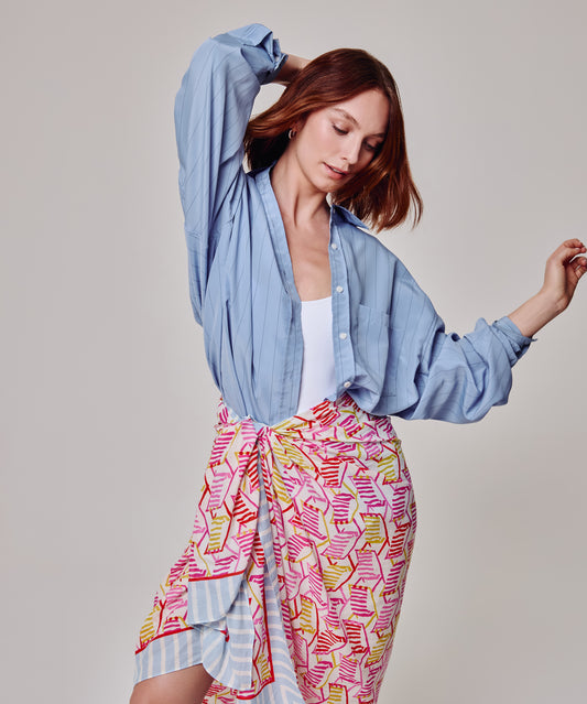 Beach Lounge Sarong in color hot coral