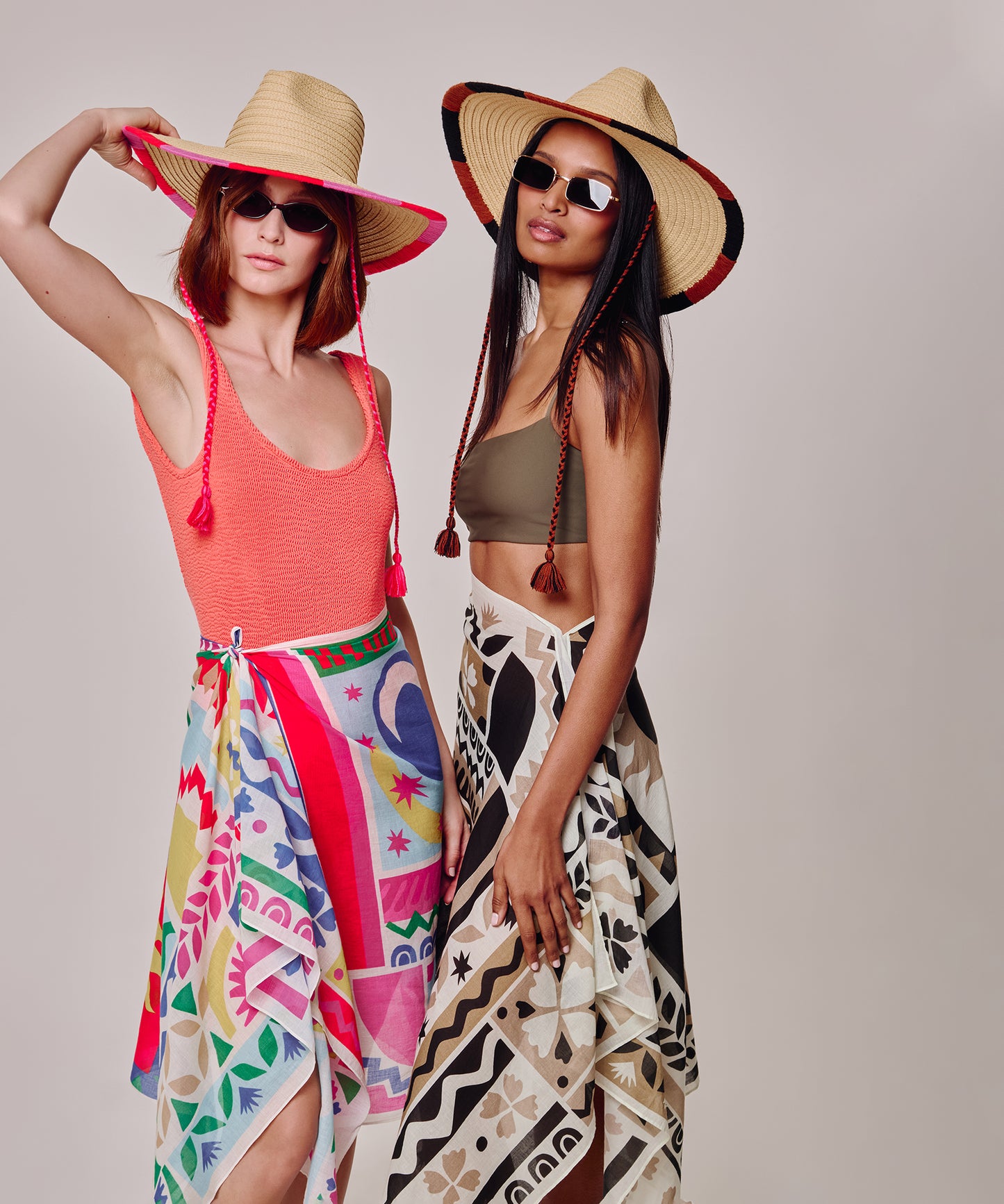 Solstice Collage Sarong in color black