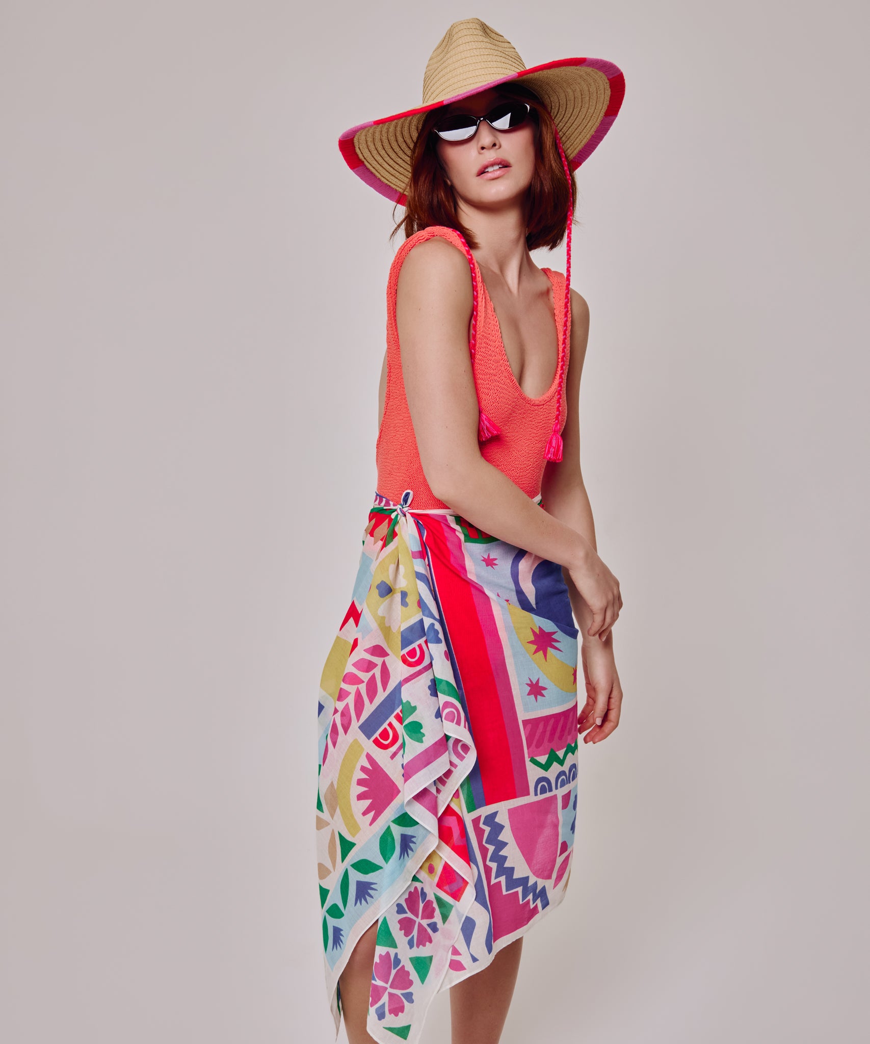 Solstice Collage Sarong in color multi