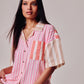 Cassis Camp Shirt in color beach pink
