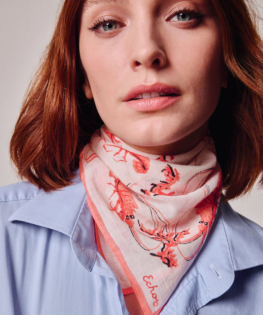 Shrimp Boat Bandana in color coral