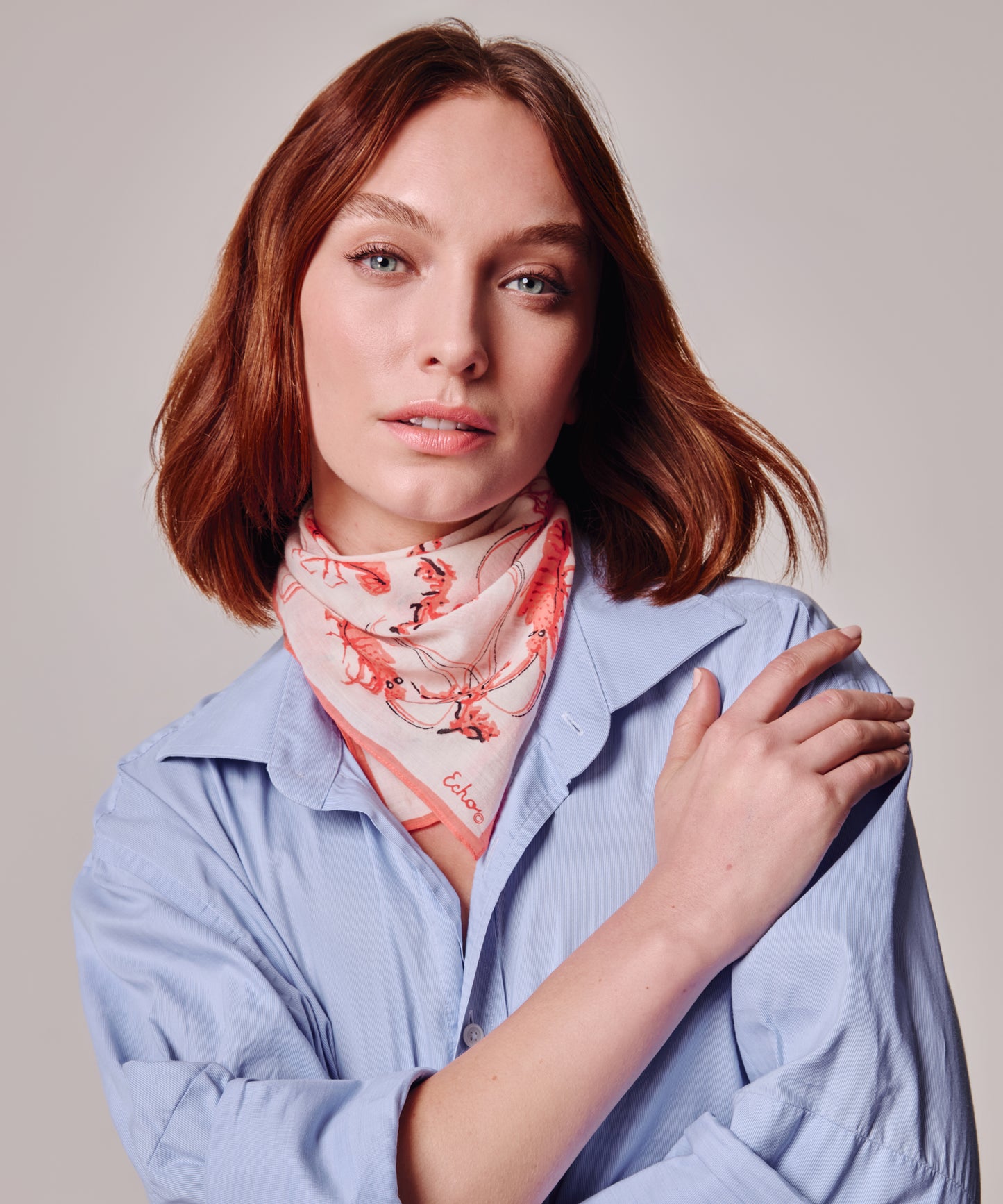 Shrimp Boat Bandana in color coral