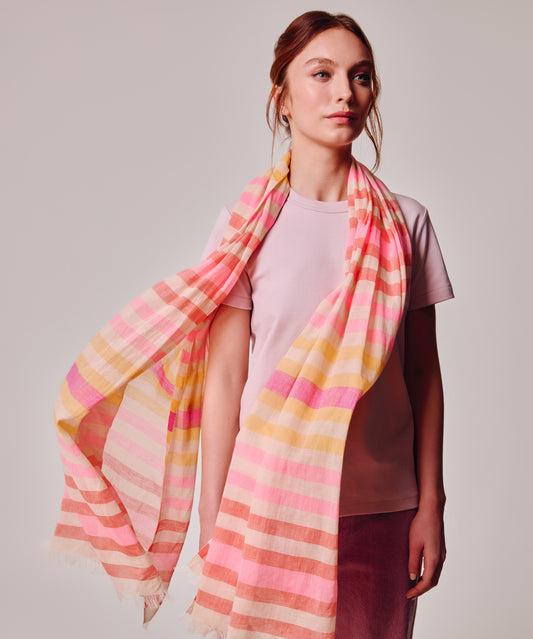 Cabana Stripe Wrap in color beach pink