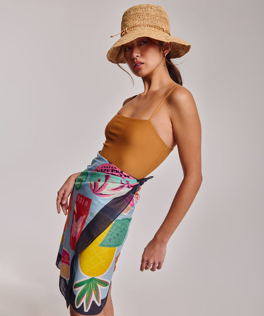 Travel Stickers Sarong in color multi