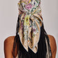 Summer Bounty 35" Silk Square Scarf in color pebble